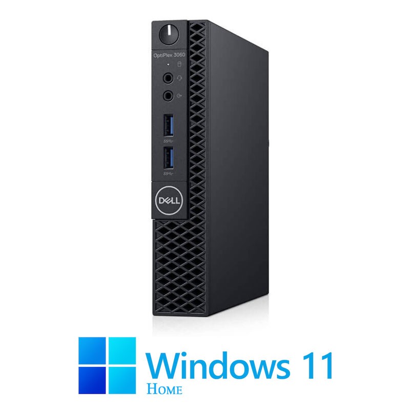 Mini Calculatoare Dell OptiPlex 3060, Hexa Core i5-9400T, 8GB DDR4, 256GB SSD, Win 11 Home