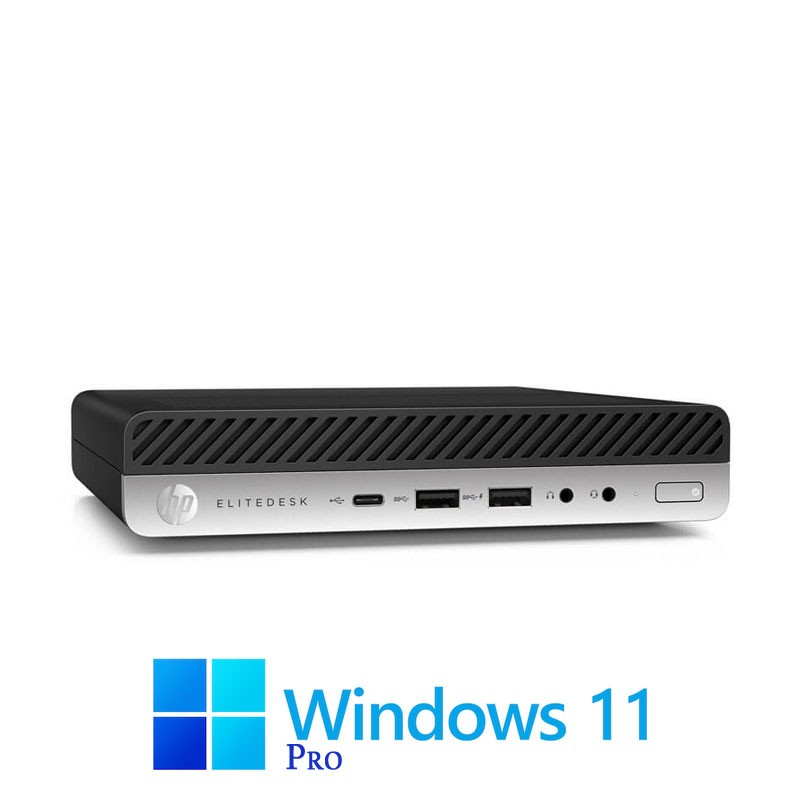 Mini Calculatoare HP EliteDesk 800 G4, Hexa Core i5-8500T, 16GB DDR4, SSD, Win 11 Pro