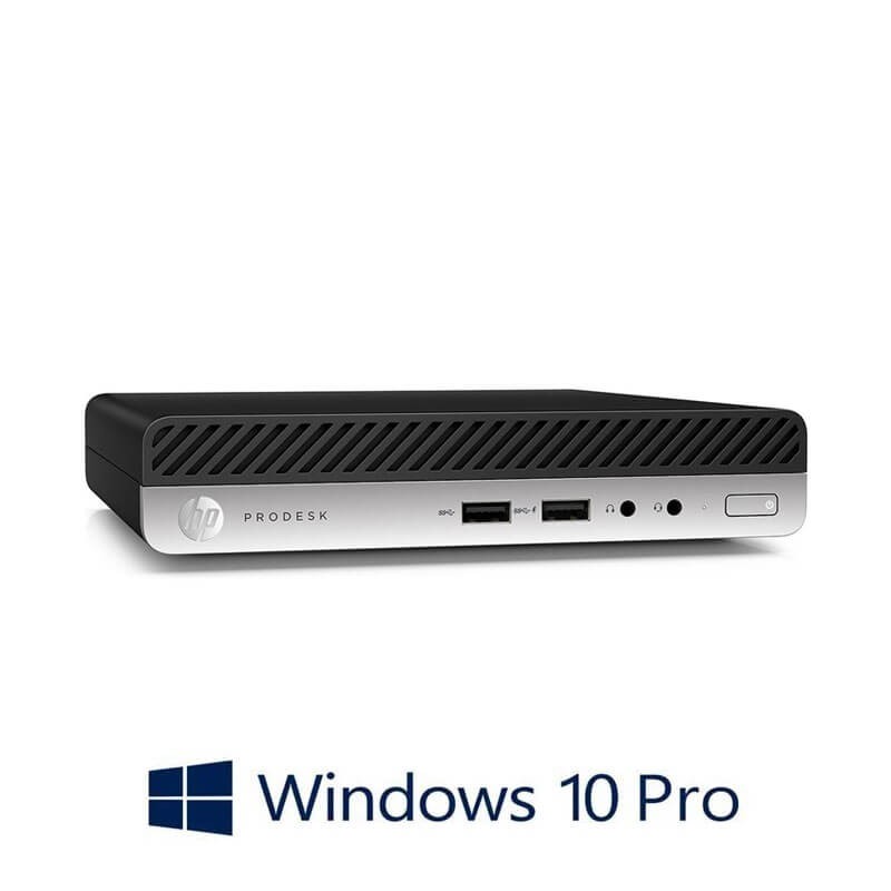 Mini Calculatoare HP ProDesk 400 G4, Hexa Core i5-8500T, 8GB DDR4, SSD, Win 10 Pro