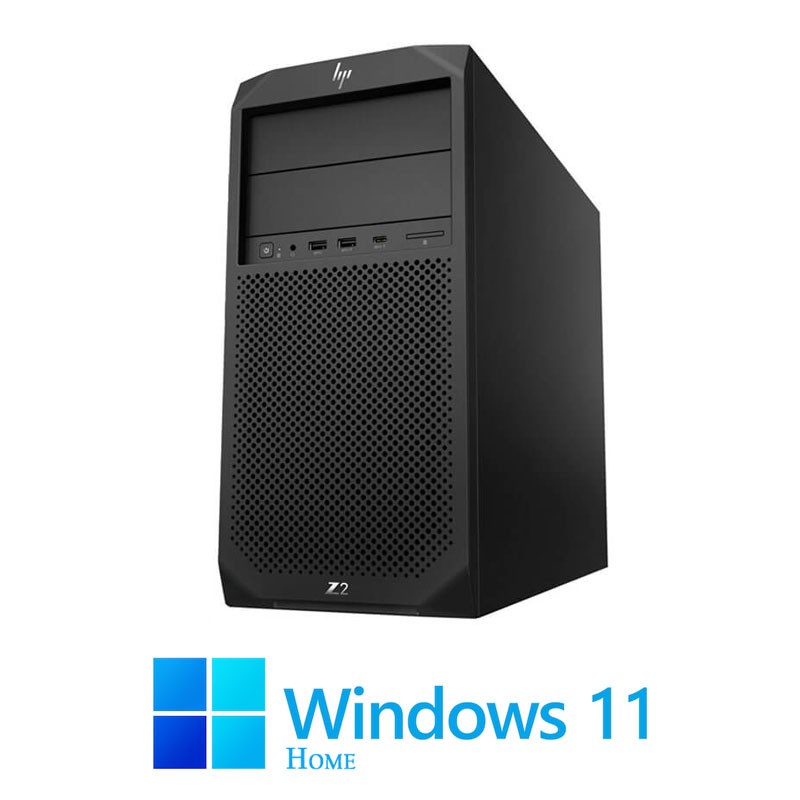 Statie grafica HP Z2 G4 Tower, Quad Core E-2144G, 16GB, 512GB SSD, Win 11 Home